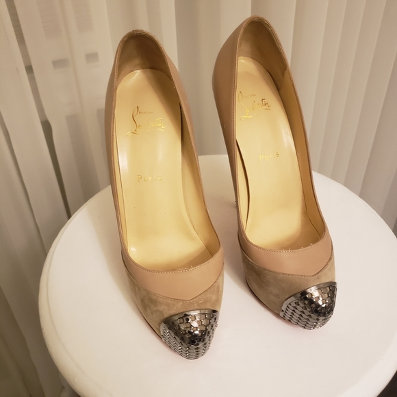 Christian Louboutin Maggie Beige Suede Pumps - Picture 5 of 13